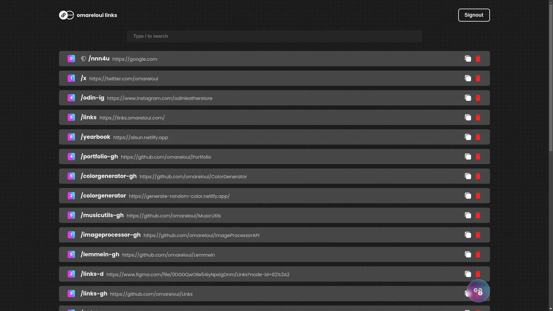 Screenshot of Links.